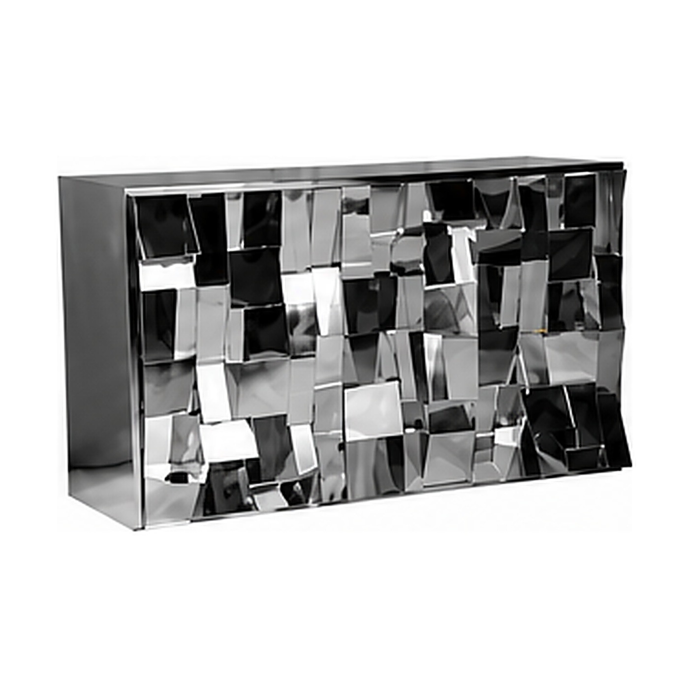 Psycho bar counter - Faceted mirror, silver, L180 × W60 × H107 cm