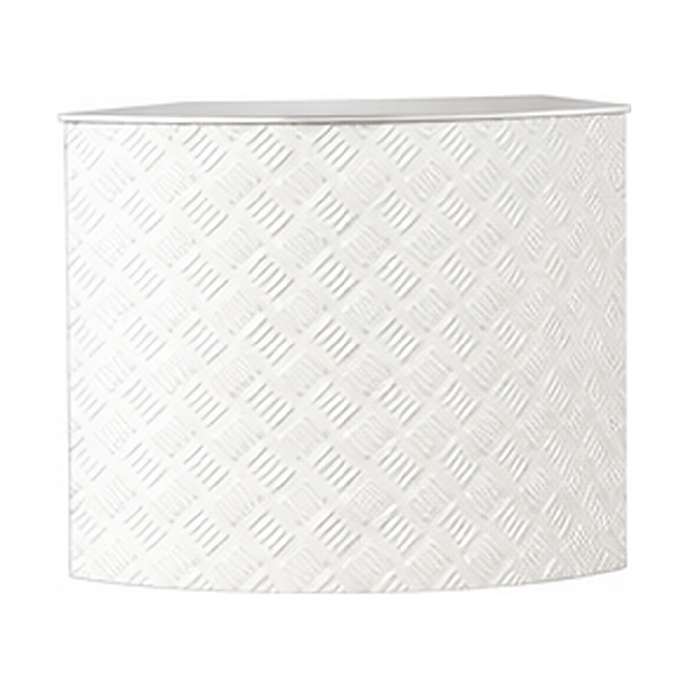 Curve Press bar counter - Pressed white, curved front, L120 × W80 × H103 cm
