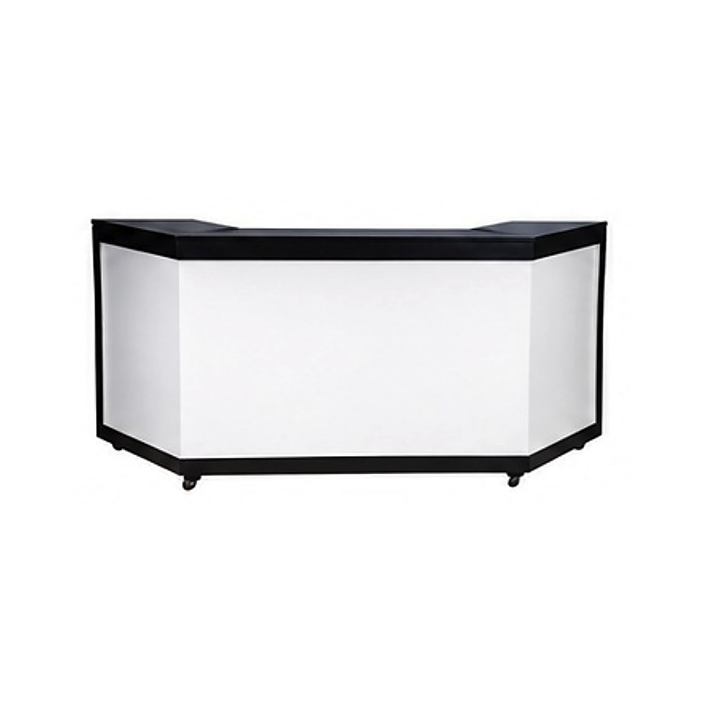 Stageciclo LED bar counter - White gloss with black trim, L152 × W72 × H105 cm