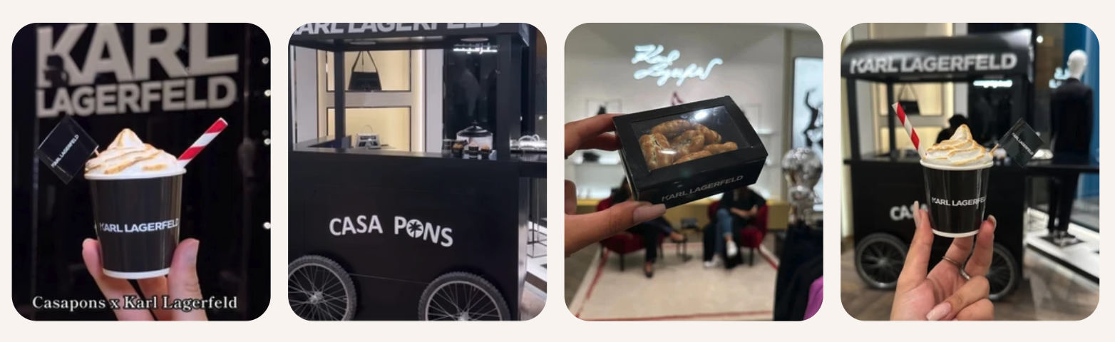Casa Pons hot chocolate cart created for Karl Lagerfeld