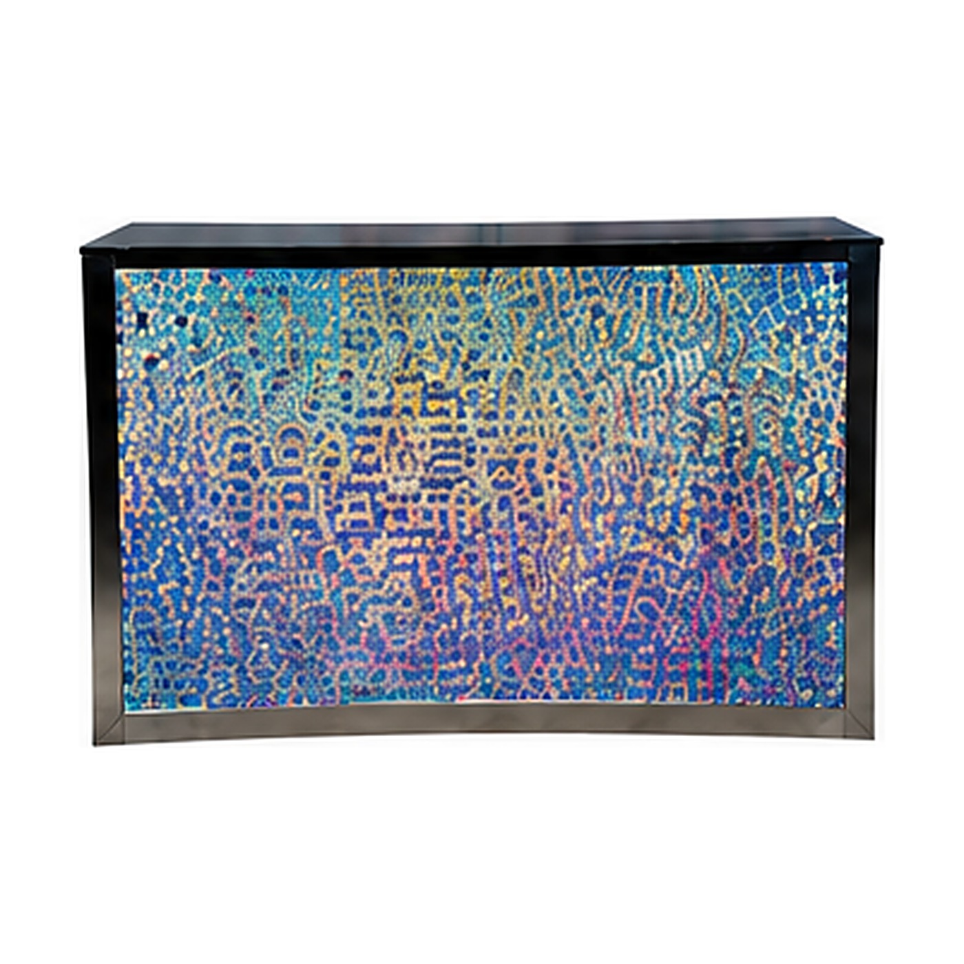 Bling bar counter - Iridescent sequin facade, L180 × W60 × H107 cm